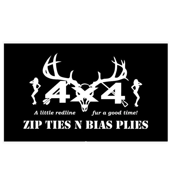 Zip Ties N Bias Plies Flag - Fur A Good Time image 0