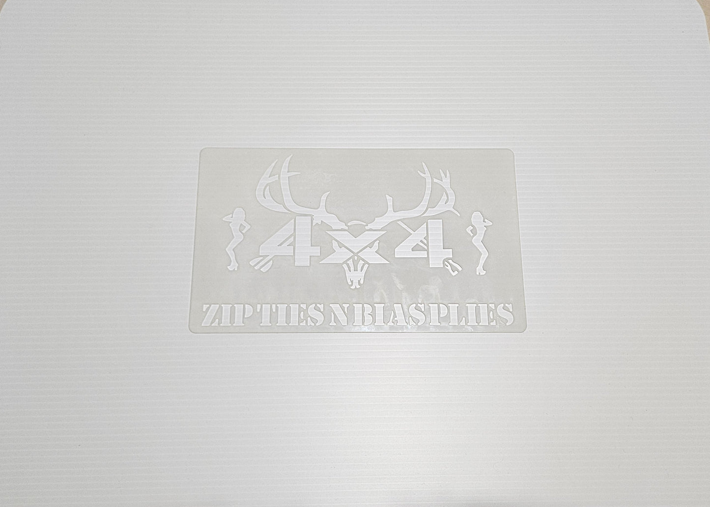 Zip Ties "4x4" Stencils (2 per pack) - 4.5" x 7.5"