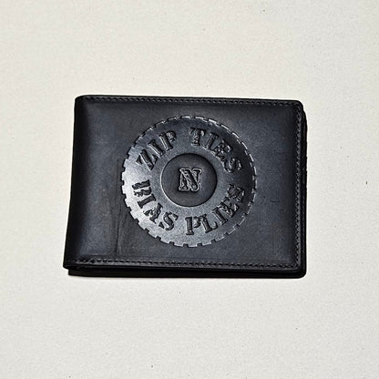 Genuine Leather Zip Ties Wallet - Logo