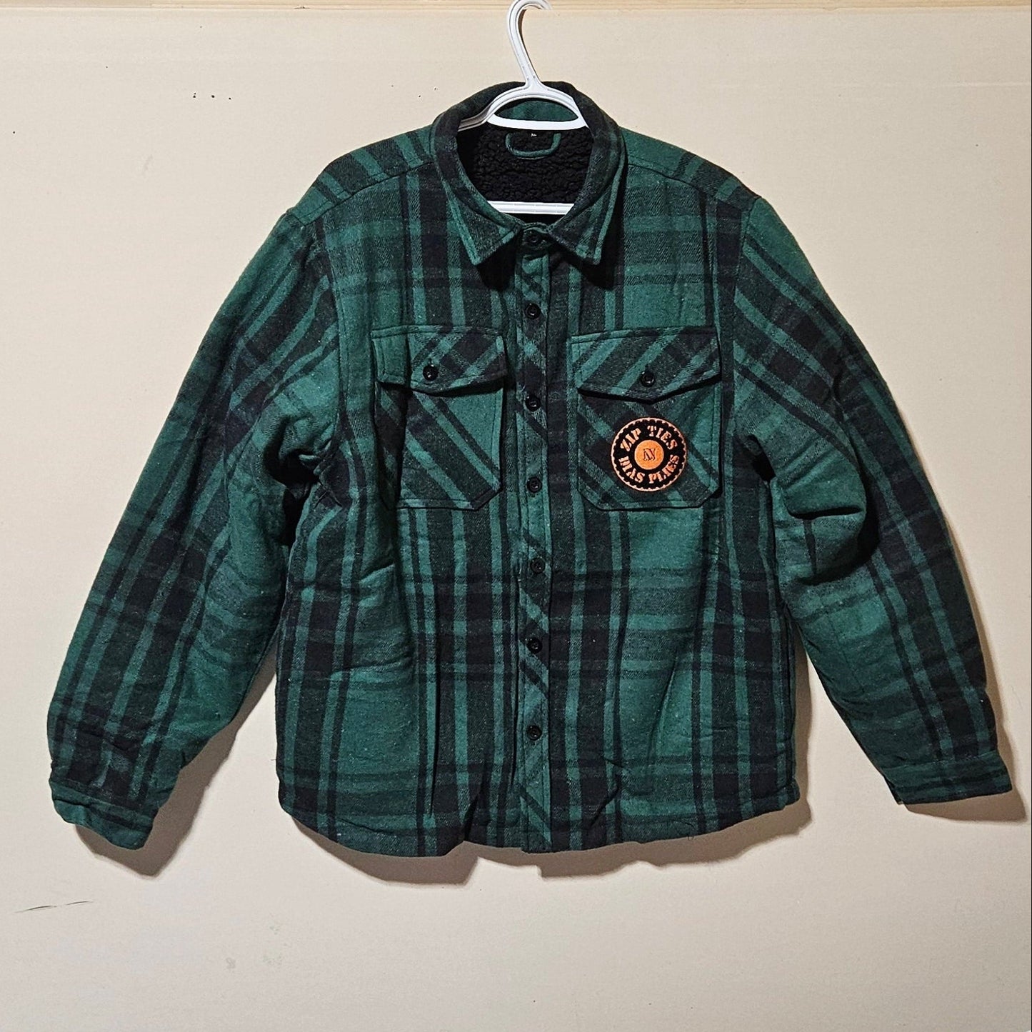Zip Ties N Bias Plies Flannel Jacket (Green)