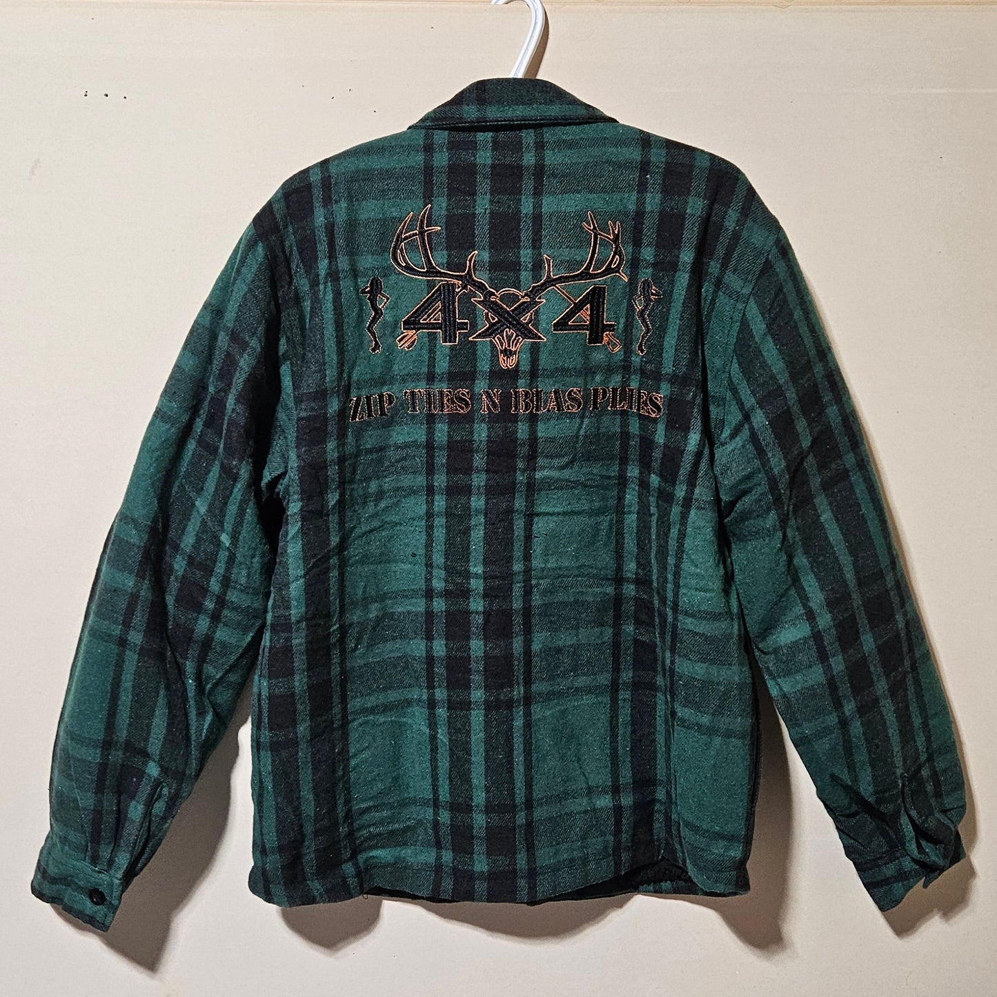 Zip Ties N Bias Plies Flannel Jacket (Green)