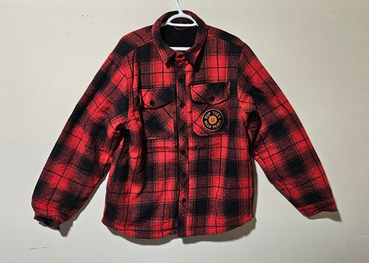 Zip Ties N Bias Plies Flannel Jacket (Red)