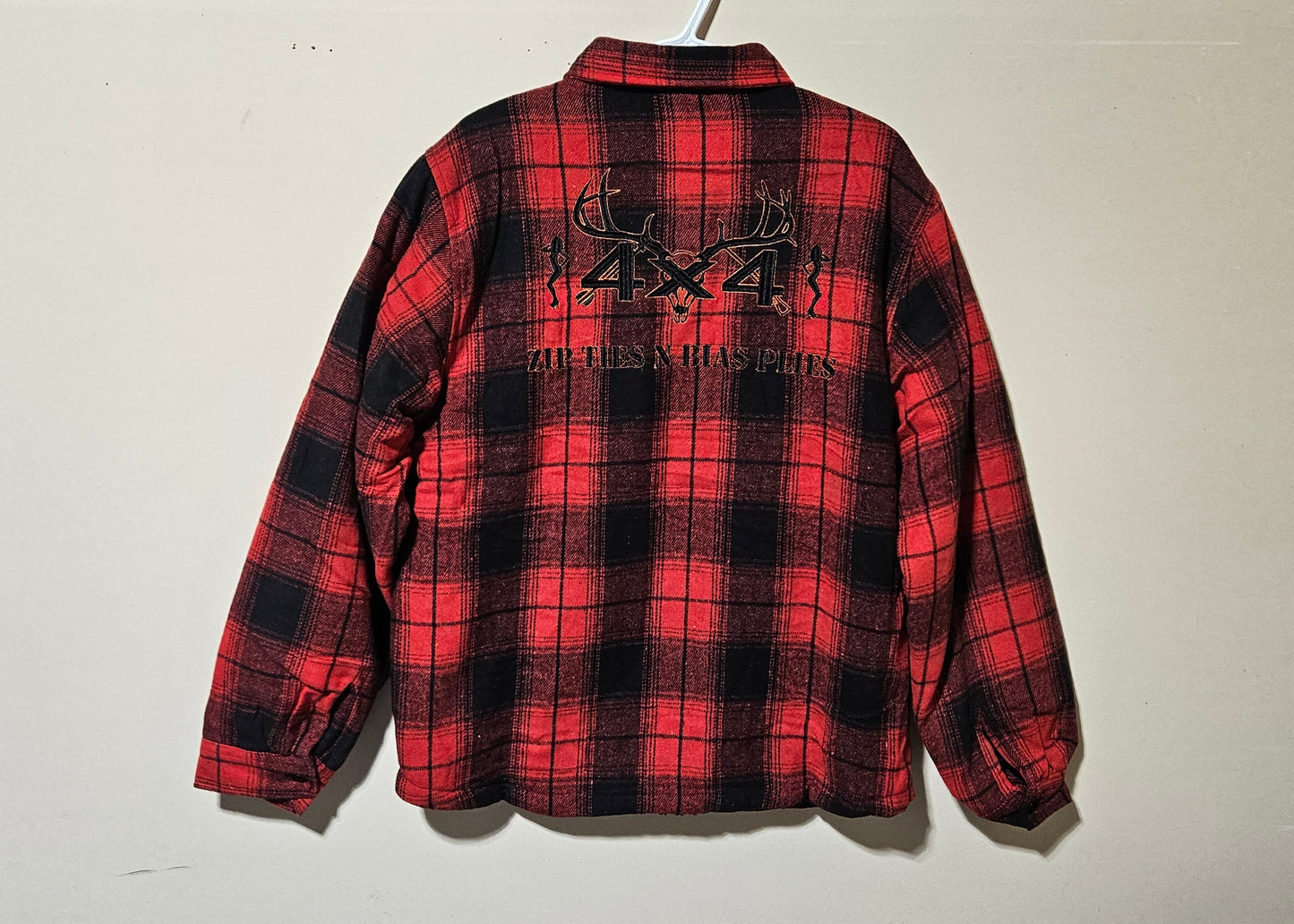 Zip Ties N Bias Plies Flannel Jacket (Red)