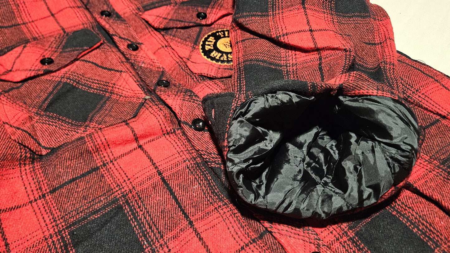 Zip Ties N Bias Plies Flannel Jacket (Red)