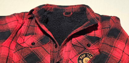 Zip Ties N Bias Plies Flannel Jacket (Red)